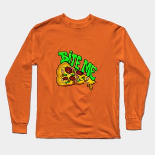 Bite Me Pizza Long Sleeve T-Shirt